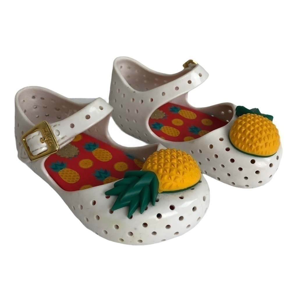 Mini Melissa Furadinha Pineapple Mary Jane Shoes